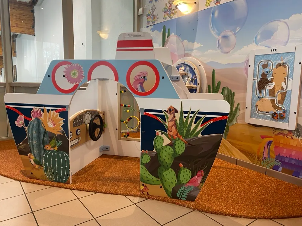 Bright themed play house at the Cantina Aqua restaurant