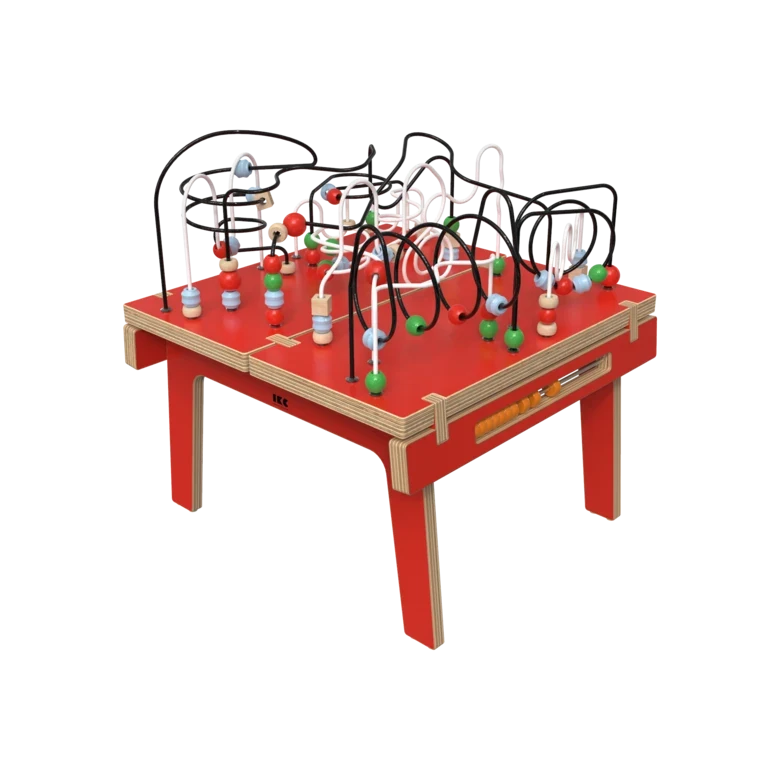 Buxus bead table, red
