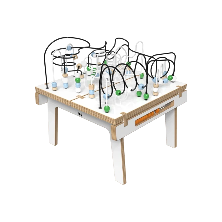Buxus bead table, white